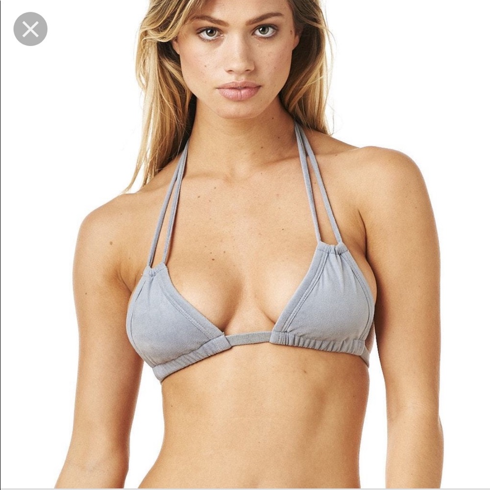 Montce Gray Suede Bikini Top